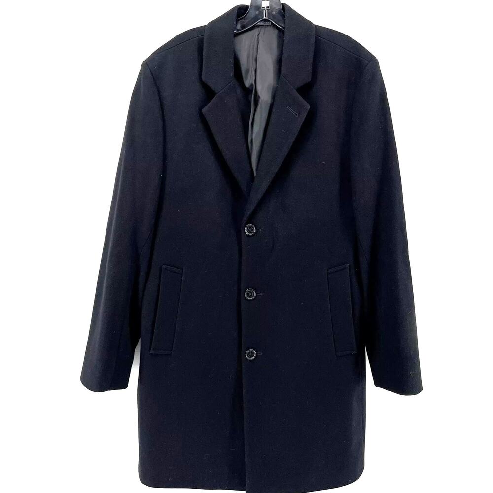 Michael Kors Classic Fit Luxury Wool Cashmere Blend Overcoats Black 48R NWT